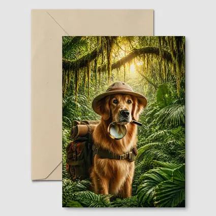 Golden Retriever Explorer Dog Jungle Adventure