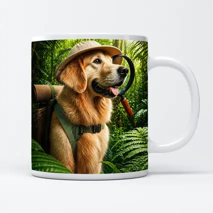 Golden Retriever Explorer in Jungle Adventure