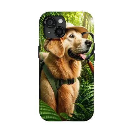 Golden Retriever Explorer in Jungle Adventure