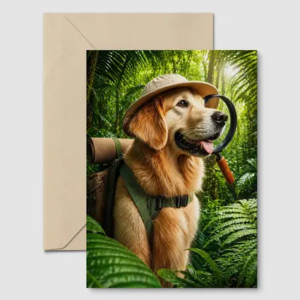 Golden Retriever Explorer in Jungle Adventure
