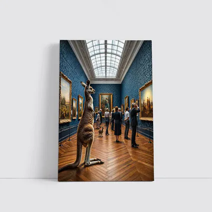 Kangaroo Standing Inside Classic Art Museum