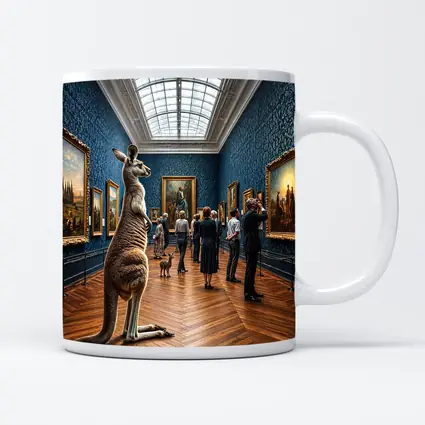 Kangaroo Standing Inside Classic Art Museum