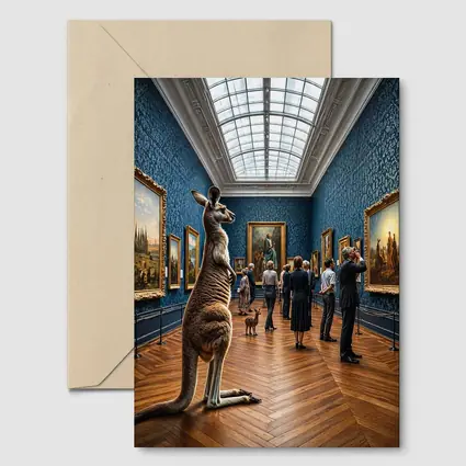 Kangaroo Standing Inside Classic Art Museum