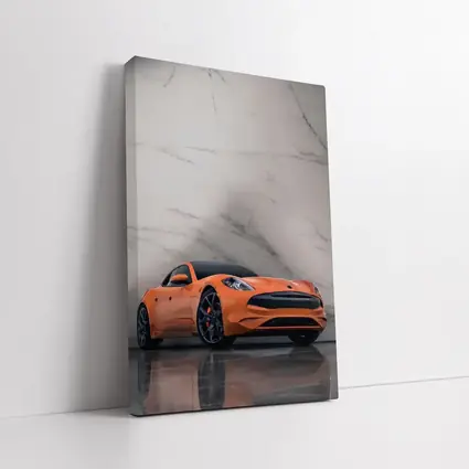 Karma GS6 Orange Sports Car Marble Background