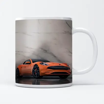 Karma GS6 Orange Sports Car Marble Background