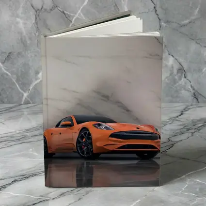 Karma GS6 Orange Sports Car Marble Background