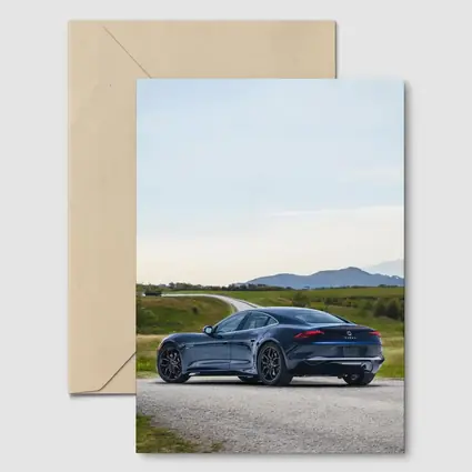 Karma Kaveya Blue Electric Car Rural Road