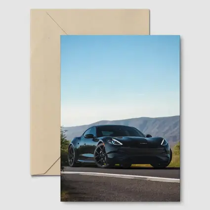 Karma Revero Black Car Mountain Road