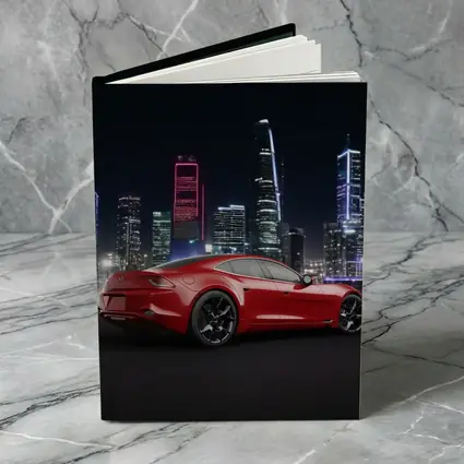Karma Revero Red Sports Car City Night