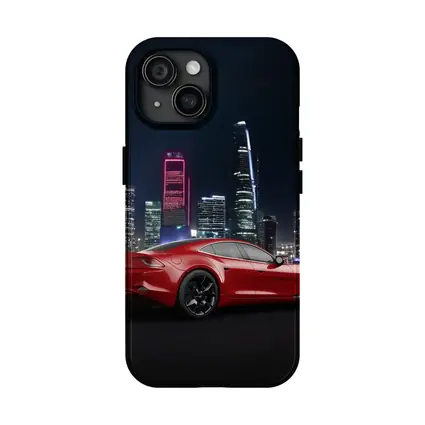 Karma Revero Red Sports Car City Night