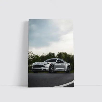 Karma Revero Silver Sports Car Road