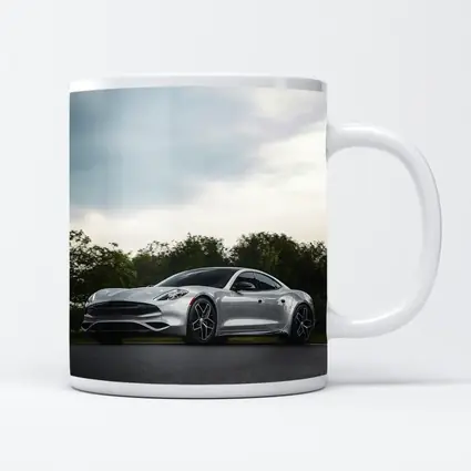 Karma Revero Silver Sports Car Road