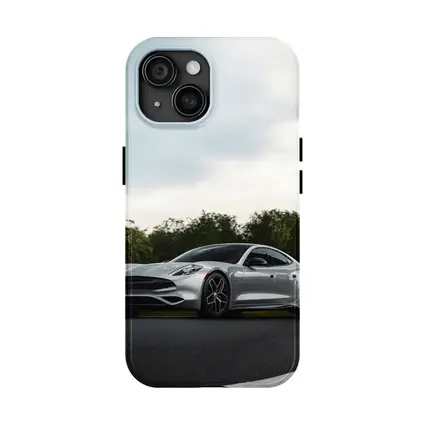 Karma Revero Silver Sports Car Road