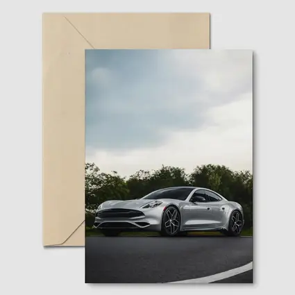 Karma Revero Silver Sports Car Road