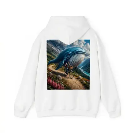 Giant Blue Whale Cyclist Mountain Valley Fantasy