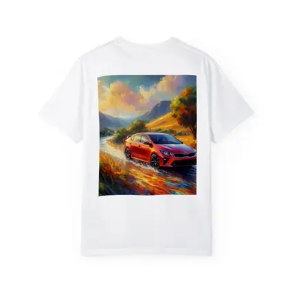 Kia Forte Oil Painting Impressionist Style Drive