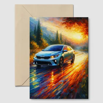 Kia Forte Impressionist Style Oil Painting Art