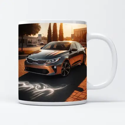 Kia Optima Sedan Glowing Sunset Street Scene