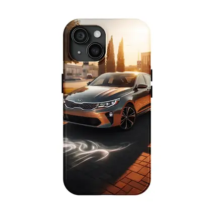Kia Optima Sedan Glowing Sunset Street Scene