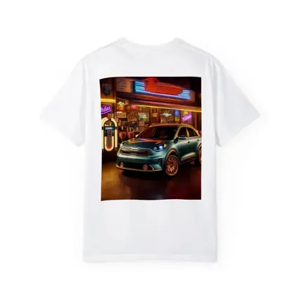 Kia Niro Parked Outside Retro Neon Diner