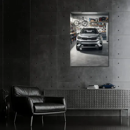 Kia Seltos SUV Parked Inside Garage
