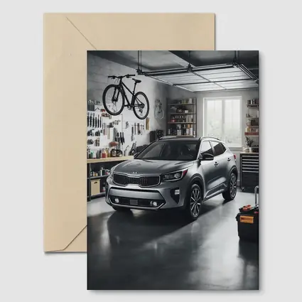 Kia Seltos SUV Parked Inside Workshop Garage