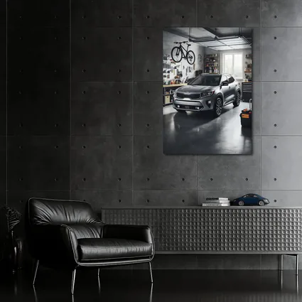 Kia Seltos SUV Parked Inside Workshop Garage
