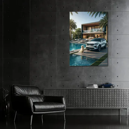 Kia Seltos SUV Luxury Villa Pool Setting