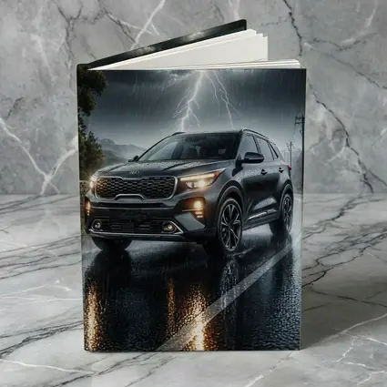 Kia Seltos SUV Dark Rainy Thunderstorm Night