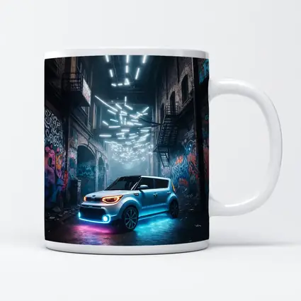 Kia Soul Neon Lights Urban Alley Night