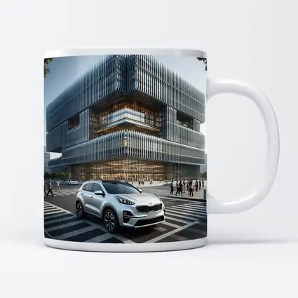 Kia Sportage SUV Modern City Architecture