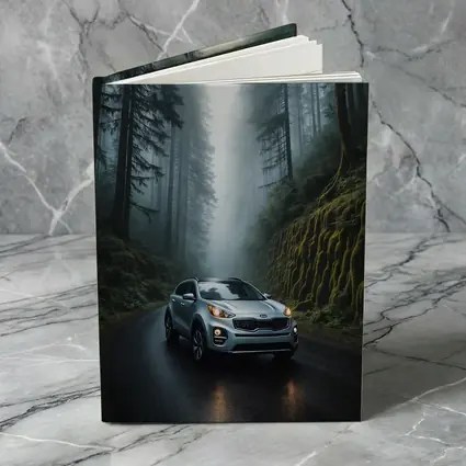 Kia Sportage Silver SUV Misty Forest Road