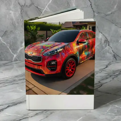 Kia Sportage Colorful Paint Splatter Driveway
