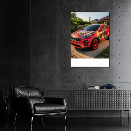 Kia Sportage Colorful Paint Splatter Driveway