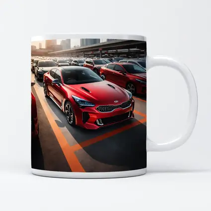 Kia Stinger Red Car Urban City Background