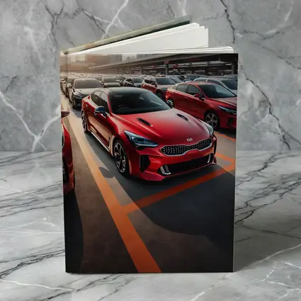 Kia Stinger Red Car Urban City Background