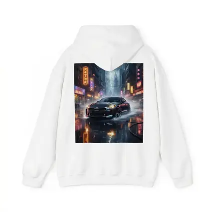 Kia Stinger Racing Through Neon Thunderstorm City