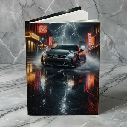 Kia Stinger Thunderstorm Rainy Neon City Street