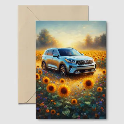 Kia Sorento SUV Sunflower Field Painting