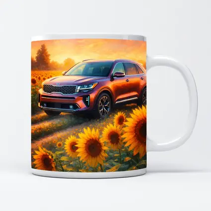 Kia Sorento SUV Sunflower Field Sunset