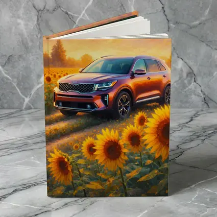 Kia Sorento SUV Sunflower Field Sunset