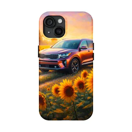 Kia Sorento SUV Sunflower Field Sunset