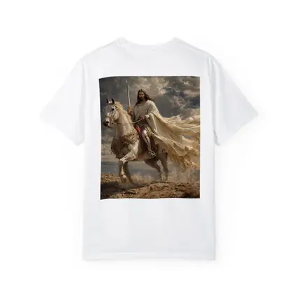 Jesus Riding White Horse Dramatic Sky