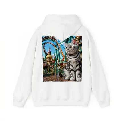 American Shorthair Cat Amusement Park Scene