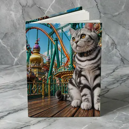 American Shorthair Cat Amusement Park Scene