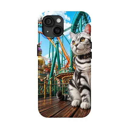 American Shorthair Cat Amusement Park Scene
