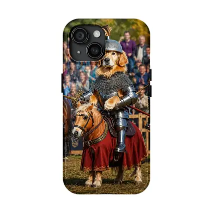 Golden Retriever Knight Medieval Tournament Crowd
