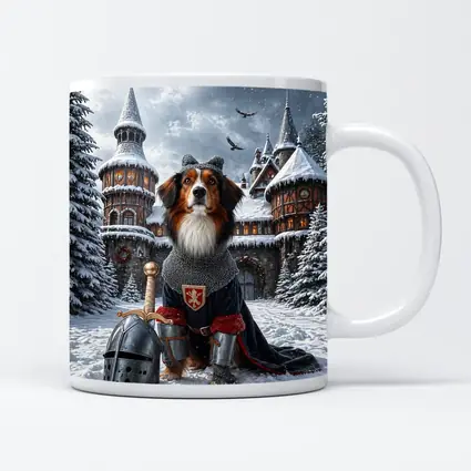 Bernese Mountain Dog Knight Snowy Castle