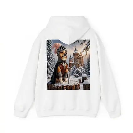 Knight Corgi Dog Medieval Castle Winter Scene