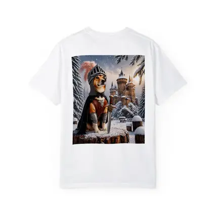 Knight Corgi Dog Medieval Castle Winter Scene